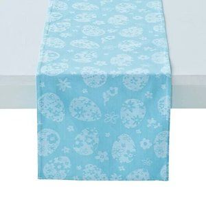 Easter Eggs Table Runner Blue Spring Jacquard NWT